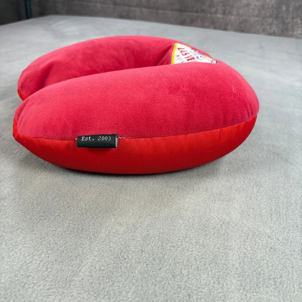 KosKash Las Vegas Nevada Souvenir Travel Neck‎ Pillow Red Snap Closure Plush